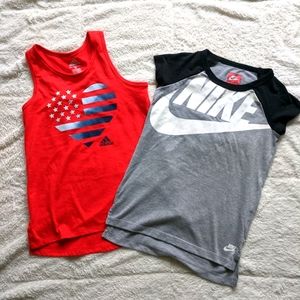 Girl 6X Nike tunic top & Adidas tank topSize 6-7y